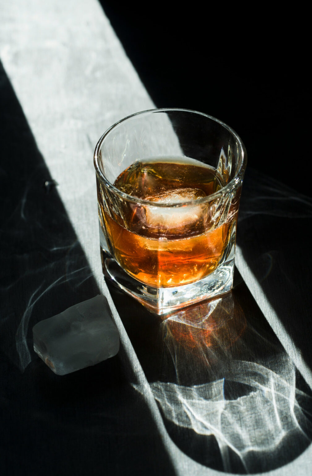 The Devil Takes Manhattan cocktail using Devil's Tongue on ice